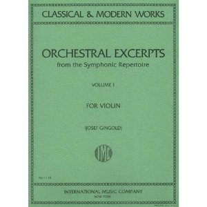 Orchestral Excerpts, Volume 1 - Violin - edited by Josef Gingold - International Music Company